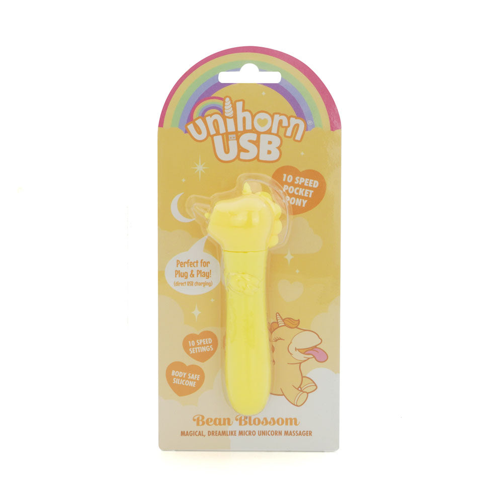 Unihorn - USB Bullet - Bean Blossom - Yellow USB Rechargeable Vibrating Bullet Creative Conceptions